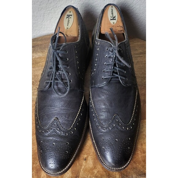 VTG Cole Haan Grand OS Mens Size 10M Black Leather Wingtip Oxford Shoes C12227 main image 6